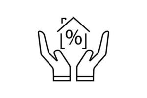 hipoteca seguro icono. seguro símbolo. línea icono estilo diseño. sencillo vector diseño editable