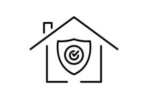 house insurance icon. house protection. Line icon style design. Simple vector design editable