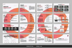 Vector  business  presentation slides template green color design minimalist business layout template design