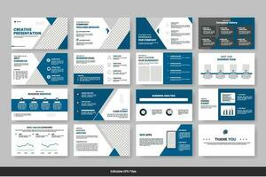 Vector  business  presentation slides template green color design minimalist business layout template design