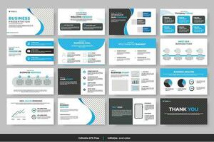 Business  presentation slides template green color design minimalist business layout template design vector