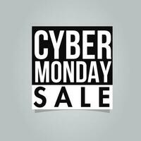 Typography of Cyber Monday Sale on grey background can be used as poster design. vector