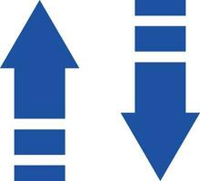 Arrows going up and down, connection and communication icon, isolated vector