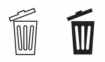 trash can icon vector flat desing