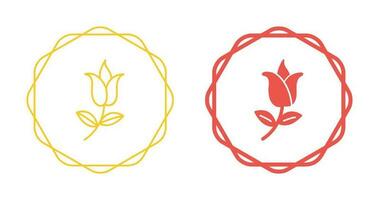 Flower with leaves Vector Icon