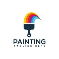 Colorful paint brushes for painting logo vector