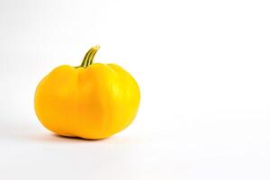 Fresh orange pumpkin isolated on white background. photo