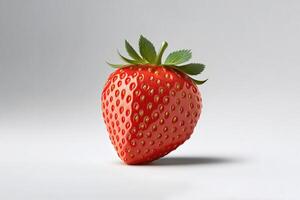 Fresh single whole strawberry isolates. photo