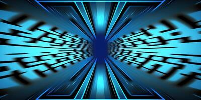 symmetrical blue tech abstract background with lines and shapes. photo