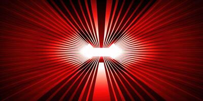 symmetrical red neon light abstract background with lines and shapes. photo