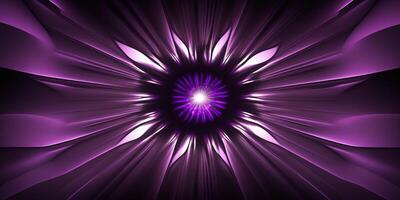 symmetrical purple tech neon light abstract background with lines and shapes. photo