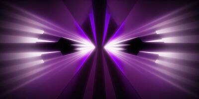 simétrico púrpura tecnología neón ligero resumen antecedentes con líneas y formas ai generado foto