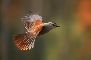 majestic bird in flight against a blurred background. photo