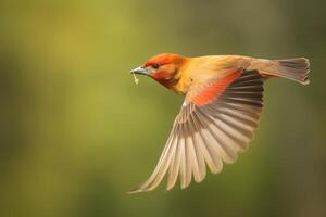 majestic bird in flight against a blurred background. photo