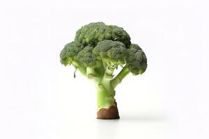 Fresh broccoli isolated on white background. photo