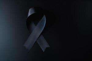 Black mourning ribbon with a dark background. AI Generated 23978368 Stock  Photo at Vecteezy