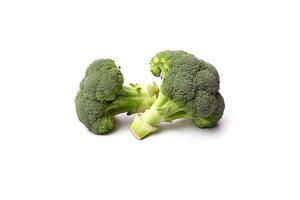 Fresh broccolis isolated on white background. photo