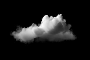 White cloud isolated on black background. photo