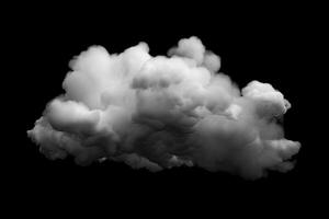 White cloud isolated on black background. photo