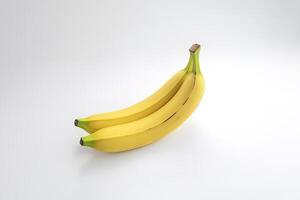 Fresco bananas aislado en blanco antecedentes. ai generado foto