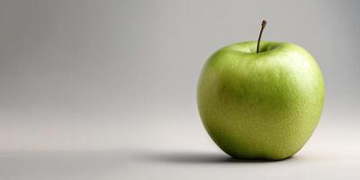 Whole apple isolate. ripe fresh apple clipping path with copy space. photo