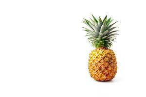 Fresh ripe pineapple isolated on white background with copy space. photo