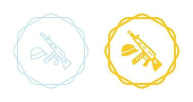 Gun and Helmet Vector Icon