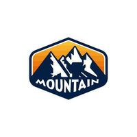 mountain travel emblems. Camping outdoor adventure emblems, badges and logo patches. Mountain tourism, hiking. Forest camp labels in vintage style vector