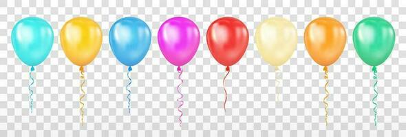 Set of Colorful Glossy Balloons. Vector Illustration.