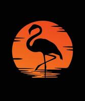 Retro vintage Style Flamingo T-shirt Design vector