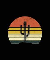 Retro vintage Style Cactus T-shirt Design vector