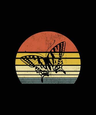 Retro vintage Style Butterfly T-shirt Design
