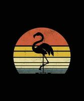 Retro vintage Style Flamingo T-shirt Design vector