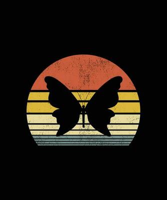 Retro vintage Style Butterfly T-shirt Design