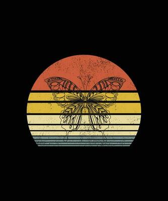 Retro vintage Style Butterfly T-shirt Design