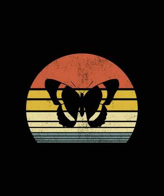 Retro vintage Style Butterfly T-shirt Design