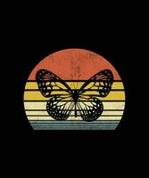 retro Clásico estilo mariposa camiseta diseño vector