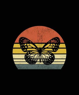 Retro vintage Style Butterfly T-shirt Design