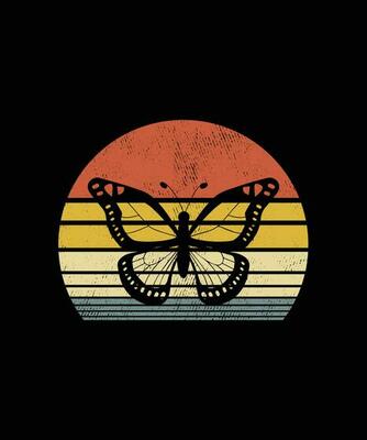 Retro vintage Style Butterfly T-shirt Design