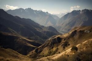 hermosa montaña paisaje en el Mañana. Cáucaso montañas, Georgia. generativo ai foto