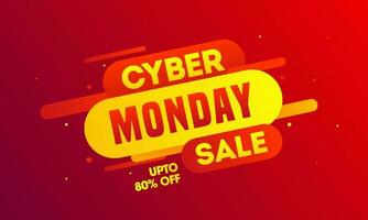 Cyber Monday Sale banner or poster design with abstract elements. vector