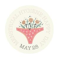 Menstrual Hygiene Day Sticker vector