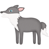 grijs wolf waterverf illustratie png