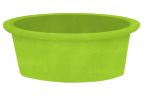 Green plastic basins watercolor illustration png