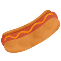 Hot dog watercolor illustration png