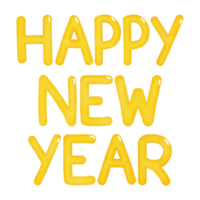Golden Yellow Happy New Year Lettering Text png