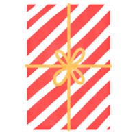 Red Stripes Gift Box with Yellow Ribbon png