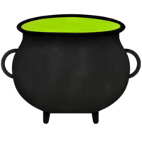 cauldron with a green potion illustration png