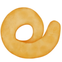 Riccio patatine fritte acquerello illustrazione png