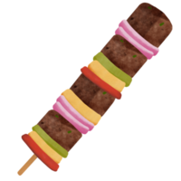 kebab bâton aquarelle illustration png